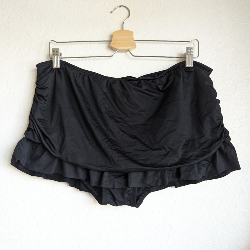 Apt 9 Swim Skort 🖤 Active wear Women's side Ruffle Bikini Shorts US 16 W